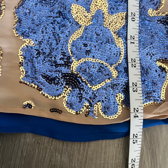 Tracy Reese Neiman Royal Gold Sequin Marcus Shirt Dolman Short Sleeve Size S NWT - Picture 12 of 12